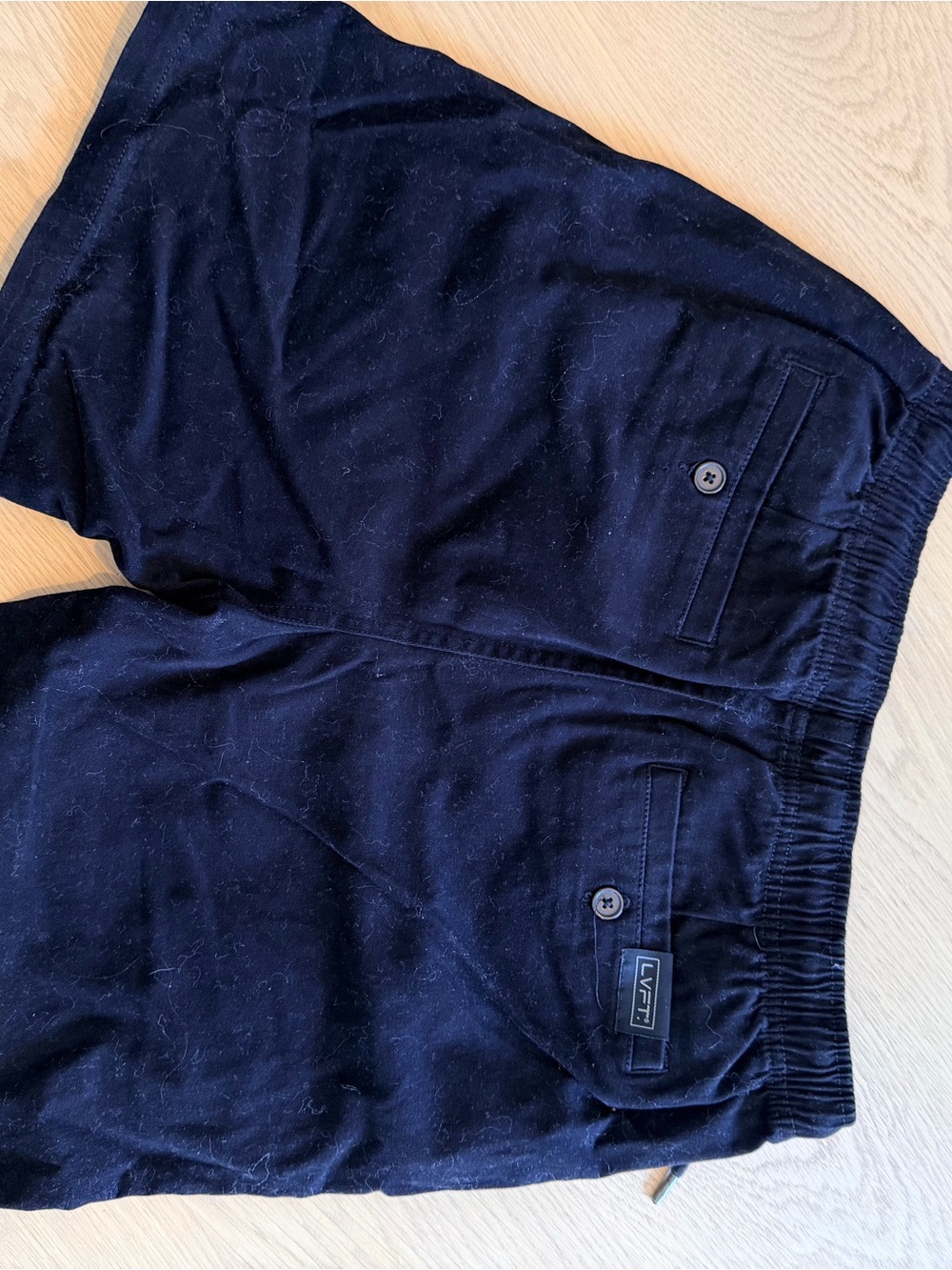 Men’s Dark Navy Athletic Drawstring Shorts - Picture 3 of 3